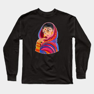 Indian Woman Folk Art Long Sleeve T-Shirt